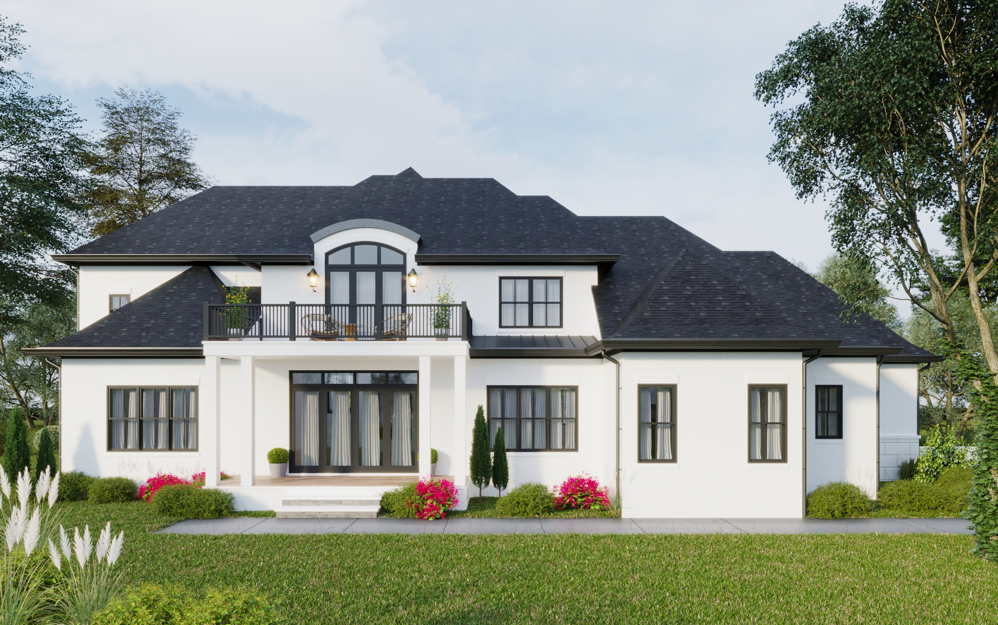 Exterior rendering of a modern house